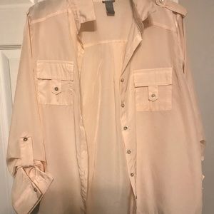 Cream button down blouse